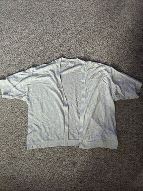 a new day Light Blue Open-Front Short Sleeve Women's Cardigan